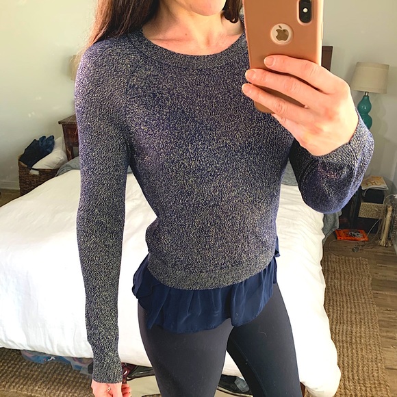 como / black Sweaters - Winter Clearance✨Metallic Blue Sweater✨